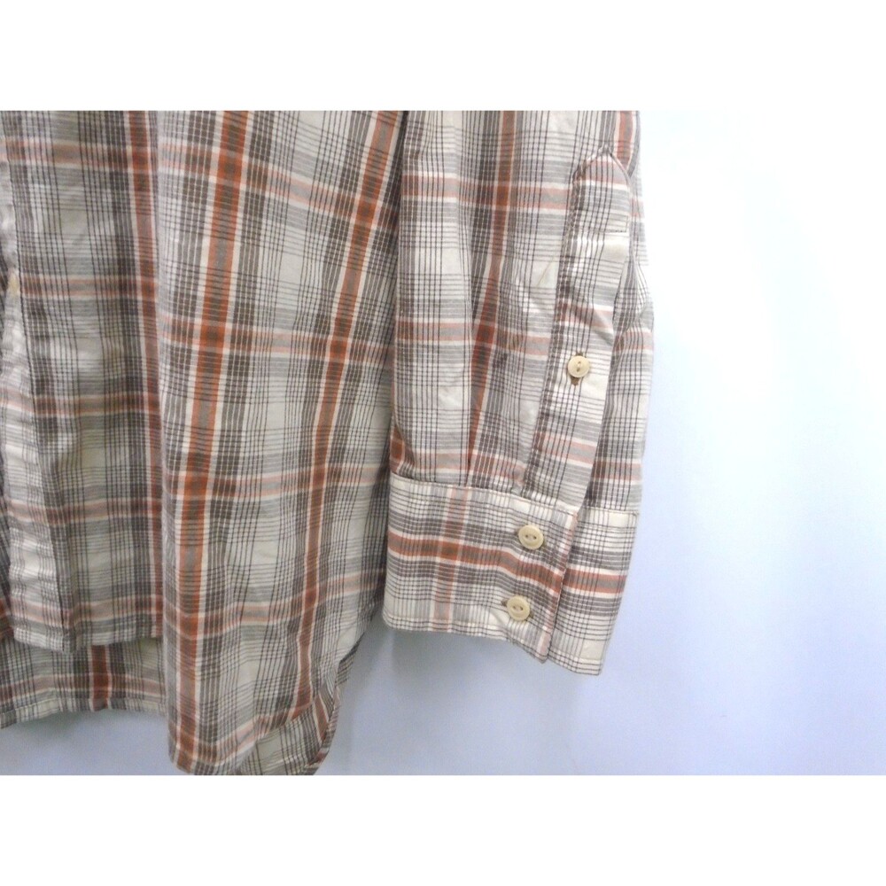 Timberland Men XL Plaid Button Up Shirt Tan Cotton Long Sleeve NWT Flannel NWT - Picture 8 of 10